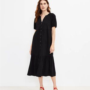 LOFT Tiered Pocket Shirtdress
